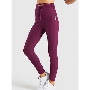Gymshark | Slounge Ribbon Bottoms Leggings in Dark Ruby Marl Size Small